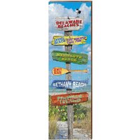 Delaware Beaches Wegweiser Aus Holz | Wand-Kunstdruck Auf Echtholz von MillWoodArt