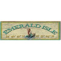 Emerald Isle Mermaid Teal/Gelb Breite Längengrad | Wand-Kunstdruck Auf Echtholz von MillWoodArt