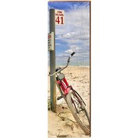 Feuerinsel Strand-Fahrrad | Echter Kunstdruck Auf Holz von MillWoodArt