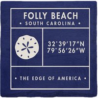 Folly Beach Wissenswertes Navy | Untersetzer Set von MillWoodArt