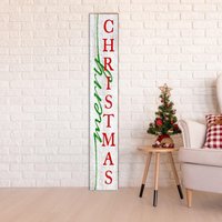 Frohe Weihnachten Zeichen | Wand-Kunstdruck Auf Echtholz von MillWoodArt