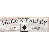 Hidden Valley Black Diamond Minimale Höhe Weißes Schild | Wand-Kunstdruck Auf Echtholz von MillWoodArt