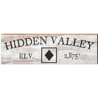 Hidden Valley Black Diamond Minimale Höhe Weißes Schild | Wand-Kunstdruck Auf Echtholz von MillWoodArt