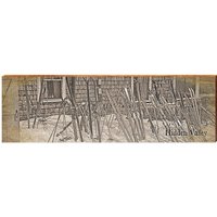 Hidden Valley Retro Skier | Wand-Kunstdruck Auf Echtholz von MillWoodArt