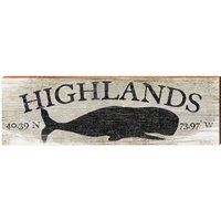 Highlands Wal Grau Breite Längengrad | Wand-Kunstdruck Auf Echtholz von MillWoodArt