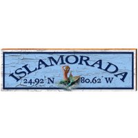 Islamorada Mermaid Blau Breite Längengrad | Wand-Kunstdruck Auf Echtholz von MillWoodArt