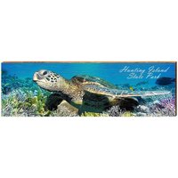 Jagd-Insel-Zustands-Park-Wasserschildkröte | Echtholz Kunstdruck Hun4 von MillWoodArt