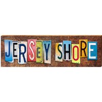 Jersey Shore Nummernschild Buchstaben | Wand-Kunstdruck Auf Echtholz von MillWoodArt