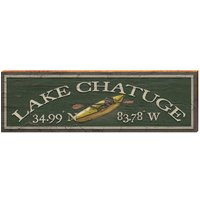 Lake Chatuge Kayak Breite Längengrad | Wand-Kunstdruck Auf Echtholz von MillWoodArt