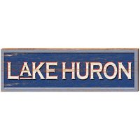 Lake Huron Zeichen | Echtholz Kunstdruck von MillWoodArt