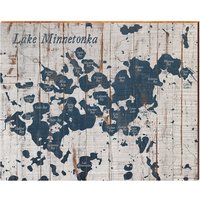 Lake Minnetonka, Minnesota Karte Holzschild | Wandkunst Druck Auf Echtholz Cabochon Haus Dekoration von MillWoodArt