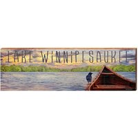 Lake Winnipesaukee Kanu Vogel | Wand-Kunstdruck Auf Echtholz von MillWoodArt