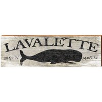 Lavalette Wal Grau Breite Längengrad | Wand-Kunstdruck Auf Echtholz von MillWoodArt