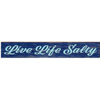 Live Life Salty Navy Zeichen | Wand-Kunstdruck Auf Echtholz von MillWoodArt