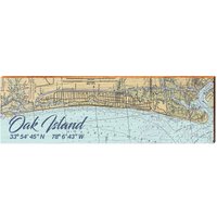 Oak Island Noaa Karte | Wand-Kunstdruck Auf Echtholz von MillWoodArt