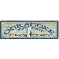 Ocracoke Leuchtturm Breitengrad Längengrad | Echter Kunstdruck Auf Holz von MillWoodArt