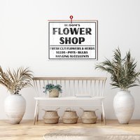 Anpassbares Blumenladen Bauernhaus Schild | Wand-Kunstdruck Auf Echtholz von MillWoodArt