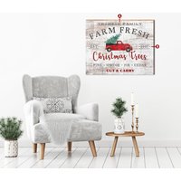 Personalisierbares Weihnachts-Lkw-Schild | Wand-Kunstdruck Auf Echtholz von MillWoodArt