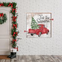 Personalisierbares Weihnachtsbaum & Lkw-Zeichen | Wand-Kunstdruck Auf Echtholz von MillWoodArt