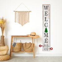 Personalisierbares Willkommensschild Mit Pine Tree | Wand-Kunstdruck Auf Echtholz Personalisierbares Willkommensschild Mit Pine Tree | Wand-Kunstdruck Auf Echtholz von MillWoodArt