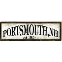 Portsmouth, Nh Est. 1623 Zeichen | Wand-Kunstdruck Auf Echtholz von MillWoodArt