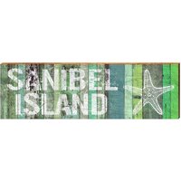 Sanibel Island Starfish Grünes Brettchen | Echtholz Kunstdruck von MillWoodArt