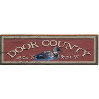 Tür County Loon Red Breite Längengrad | Wand-Kunstdruck Auf Echtholz von MillWoodArt