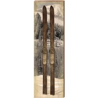 Vintage Skis Holzschild | Wand-Kunstdruck Auf Echtholz von MillWoodArt