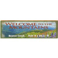 Willkommen in Den Bergen Beaver Creek | Echtholz Kunstdruck von MillWoodArt