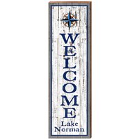 Willkommen in Lake Norman | Wand-Kunstdruck Auf Echtholz von MillWoodArt