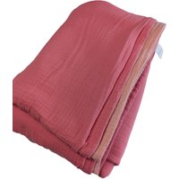 Musselin Kuscheldecke | Baumwolle Handmade Decke Musselindecke Coralle Lachs von MillasNaehzauberei