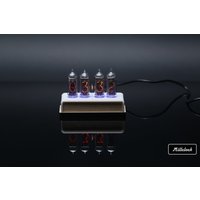 In-14 Nixie Röhrenuhr Montiert Mit Holzgehäuse Und Adapter 4-Röhrchen Von Millclock von Millclock