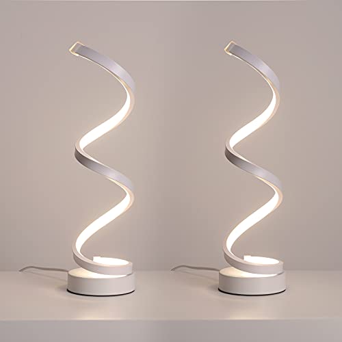 2er set Tischlampe Spiral LED Nachttischlampen Tischleuchten Modern Weiß 16W 1440LM Augenschutz Dekorative Schreibtischlampe Gebogen Für Schlafzimmer Wohnzimmer Stecker EU 220V(4500K Weiß Natürliches) 2er set Tischlampe Spiral LED Nachttischlampen Tischleuchten Modern Weiß 16W 1440LM Augenschutz Dekorative Schreibtischlampe Gebogen Für Schlafzimmer Wohnzimmer Stecker EU 220V(4500K Weiß Natürliches) von Mille Lucciole