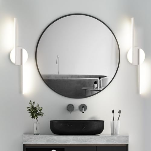 Mille Lucciole 12W 2Stück LED Wandleuchte Innen,Wandleuchte Innen 47CM 1200LM,Wandlampe Schlafzimmer 3000K/4000K/6500K Drei Farbtemperaturen können gewechselt werden,Wandlampe Weiß IP44 Wasserfest von Mille Lucciole
