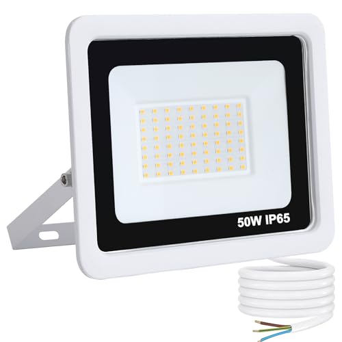 Mille Lucciole 50W LED Strahler Außen,5000LM Superhell Außenstrahler IP65 Wasserdicht Fluter 3000K Warmweiß Scheinwerfer,LED Strahler für Hinterhof,Garage,Flur,Garten,Keine Bewegungsmelder【Weiß】 Mille Lucciole 50W LED Strahler Außen,5000LM Superhell Außenstrahler IP65 Wasserdicht Fluter 3000K Warmweiß Scheinwerfer,LED Strahler für Hinterhof,Garage,Flur,Garten,Keine Bewegungsmelder【Weiß】 von Mille Lucciole