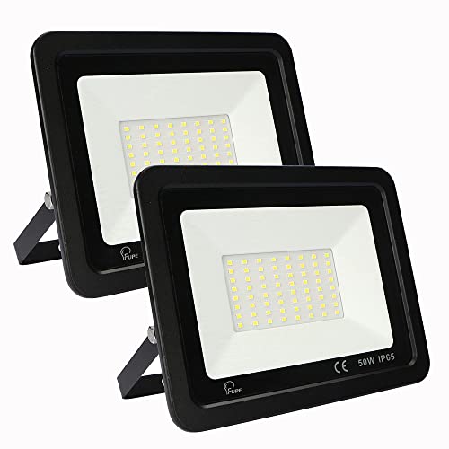 Mille Lucciole 2 Stück 50W LED Strahler Außen,5000LM Superhell Außenstrahler IP65 Wasserdicht Fluter 3000K Warmweiß Scheinwerfer,LED Strahler für Hinterhof,Garage,Garten,Keine Bewegungsmelder【Schwarz】 von Mille Lucciole