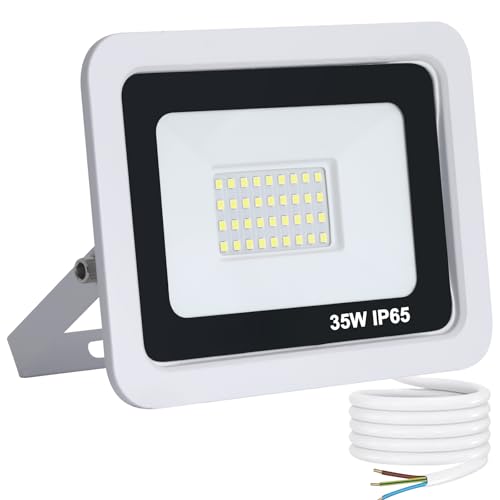 Mille Lucciole LED Strahler Außen 35W Kaltweiß 6500K 3500LM Scheinwerfer 40 LED IP65 Wasserdicht Außenstrahler Weiß für Hell Garten Garage Sportplatz Hof Fluter Mille Lucciole LED Strahler Außen 35W Kaltweiß 6500K 3500LM Scheinwerfer 40 LED IP65 Wasserdicht Außenstrahler Weiß für Hell Garten Garage Sportplatz Hof Fluter von Mille Lucciole