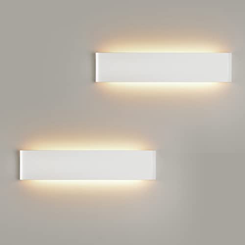 Mille Lucciole 2 Stück Wandleuchte Innen Modern LED Wandleuchte Innen 24W 41CM 2880LM Wandlampe Weiß Up Down Wandbeleuchtung Warmweiss Wandleuchten IP44 Flurlampen für Wohnzimmer Schlafzimmer von Mille Lucciole