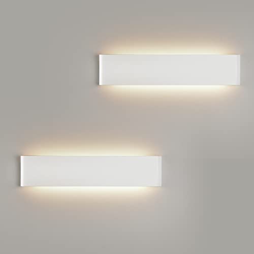 Mille Lucciole 2 Stück Wandleuchte Innen Modern LED Wandleuchte Innen 24W 41CM 2880LM Wandlampe Weiß Up Down Wandbeleuchtung Neutralweiß Wandleuchten IP44 Flurlampen für Wohnzimmer Schlafzimmer von Mille Lucciole