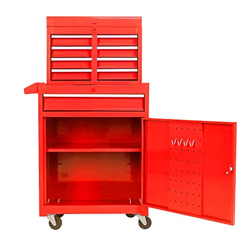MilleLoom Red Metal 1 Red Rectangular Metal Tool Chest with 5 Drawers 4 Wheels Adjustable Shelf 100KG Load Capacity Large Storage Toolbox for Repair Projects MilleLoom Red Metal 1 Red Rectangular Metal Tool Chest with 5 Drawers 4 Wheels Adjustable Shelf 100KG Load Capacity Large Storage Toolbox for Repair Projects von MilleLoom