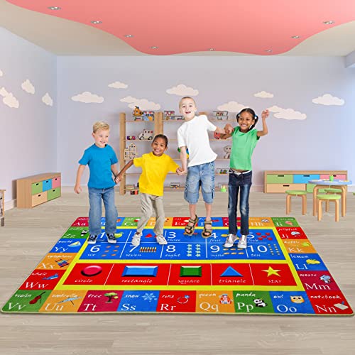 MillePark Playtime Collection ABC Alphabet, Verdickte Superweiche Zahlen und Formen, Pädagogischer Lern und Spielbereich, Teppich für Kinder und Kinderzimmer und Spielzimmer Wohnzimmer, 95 x 133 cm von MillePark