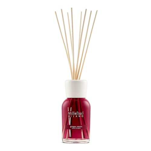 Millefiori 7DDGC Grape Cassis Raumduft Diffuser 250 ml Natural inklusive Stäbchen, Glas, Braun, 8.5 x 31.1 x 7.3 cm von Millefiori