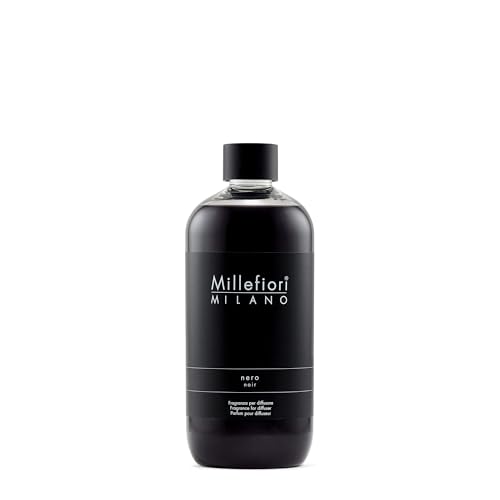Millefiori 7RENR Nero Nachfüllflasche 500 ml für Raumduft Diffuser Natural, Plastik, Schwarz, 12.5 x 6.5 x 17.7 cm von Millefiori