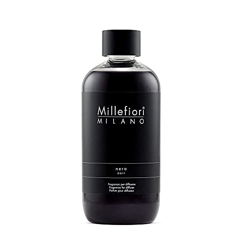 Millefiori 7REMNR Nero Nachfüllflasche 250 ml für Natural Raumduft Diffuser, Plastik, Schwarz, 6.4 x 5.7 x 13.7 cm von Millefiori