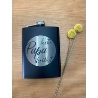 Flachmann Bester Papa Der Welt, Geschenk Zum Vatertag, 240 Ml, Edelstahl von MillefioriPapeterie