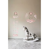 Messlatte - Regenbogen Rosa Aus Acryl Mit Name, Individuelles Geschenk Für Baby Und Kind, Auch Zwillinge Geschwister von MillefioriPapeterie