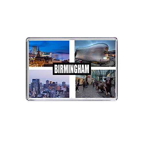 Birmingham Kühlschrankmagnet – 70 x 45 mm, Souvenir, Andenken, Acryl mit Magnetstreifen. von Millhouse Prints