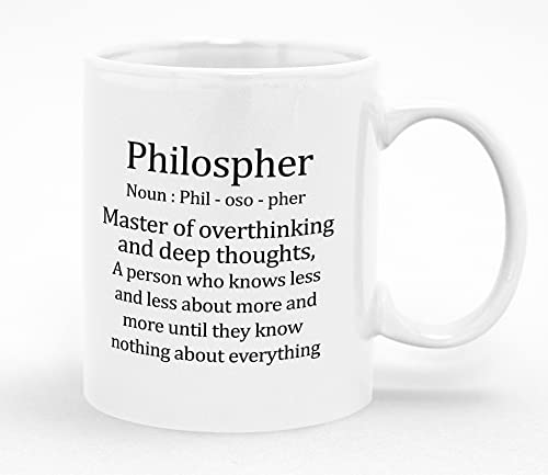 Millhouse Prints Kaffeetasse aus Keramik mit Philosopher-Nomen: Master of Overthinking and Deep Thoughts – Philosophie, Geschenk zum Schulabschluss, 325 ml Millhouse Prints Kaffeetasse aus Keramik mit Philosopher-Nomen: Master of Overthinking and Deep Thoughts – Philosophie, Geschenk zum Schulabschluss, 325 ml von Millhouse Prints