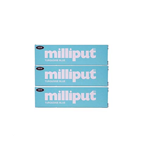 3 x türkisblauer Milliput, Holzdrehung, Schmuckherstellung, Modellierung, Modellierung, Restaurierungsarbeiten. (X8174b) von Milliput