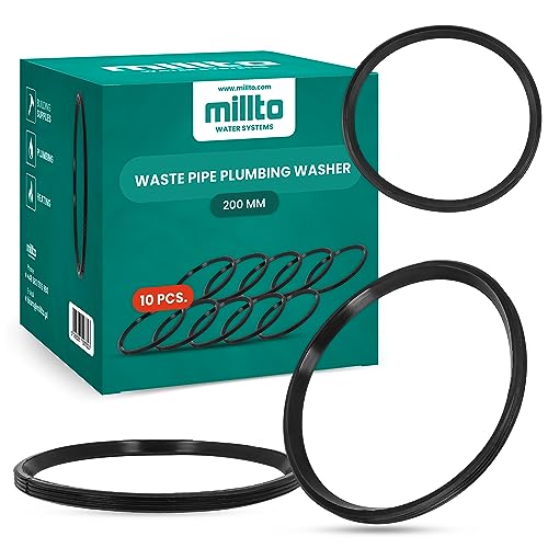 10x Millto™ Gummiring Dichtung 200mm Gummi Ring Dichtungsring Unterlegscheibe Rohrdichtung Kunststoffrohrdichtung Sanitärunterlegscheibe PP-Rohrdichtung PVC-Rohrdichtung O-Ring für Abwasserrohre von Millto